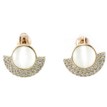 Nuevo diseño para el pendiente de la perla de la mujer 925 joyería de plata (E6509)